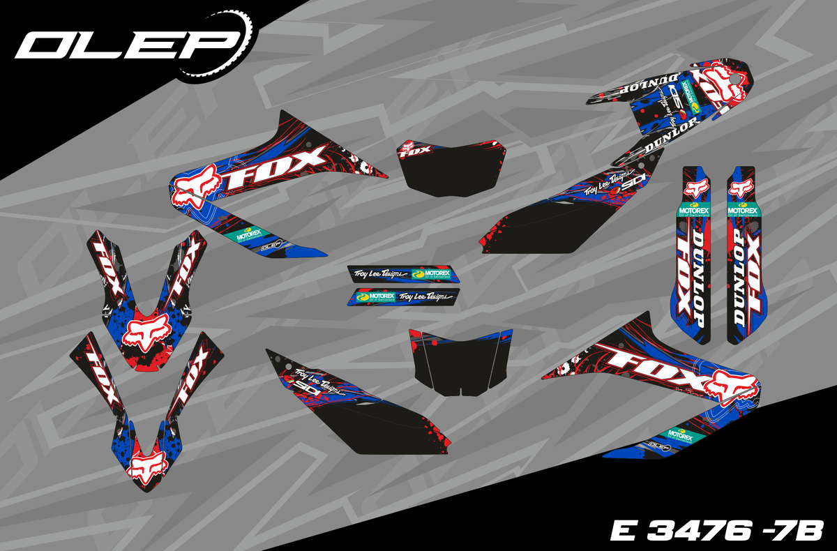 E 3476 -7 čierna tabuľka, modrá červená